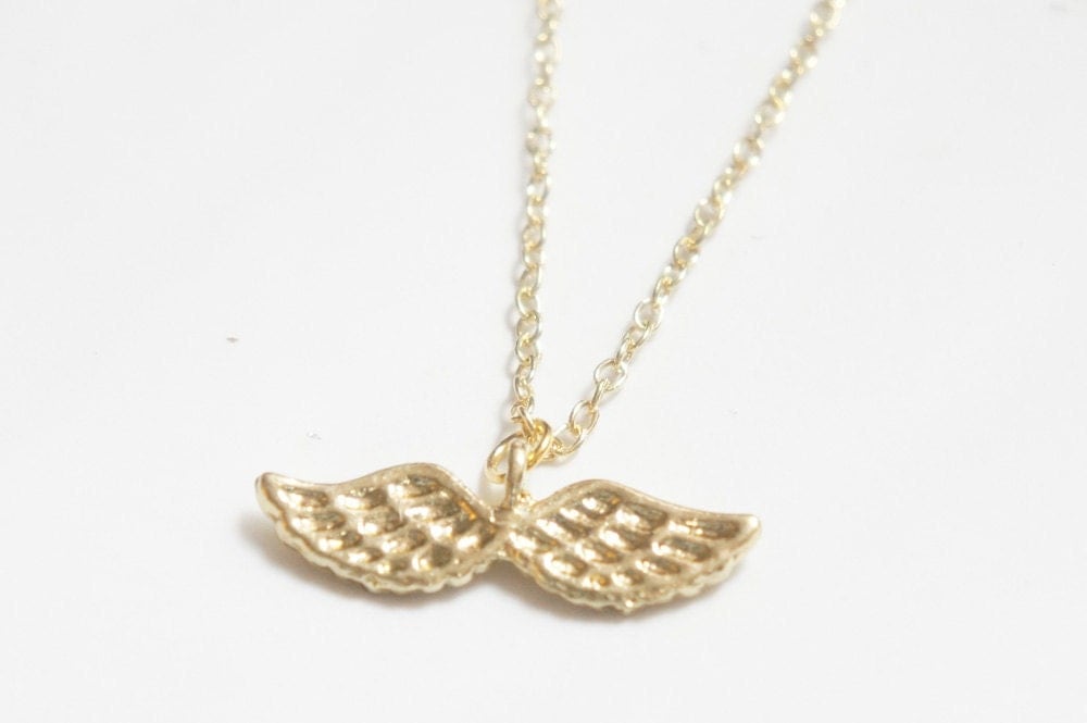 Angel Wings Necklace Gold Tone Sweet and Simple From cheapandchicland