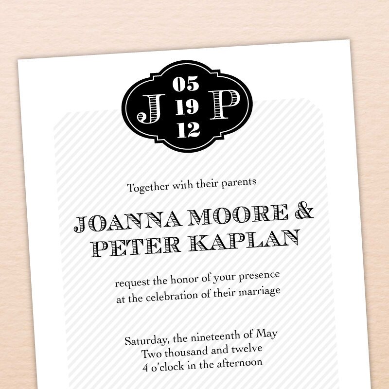 Custom Printable Wedding Invitation Elegant Vintage Collection No 12