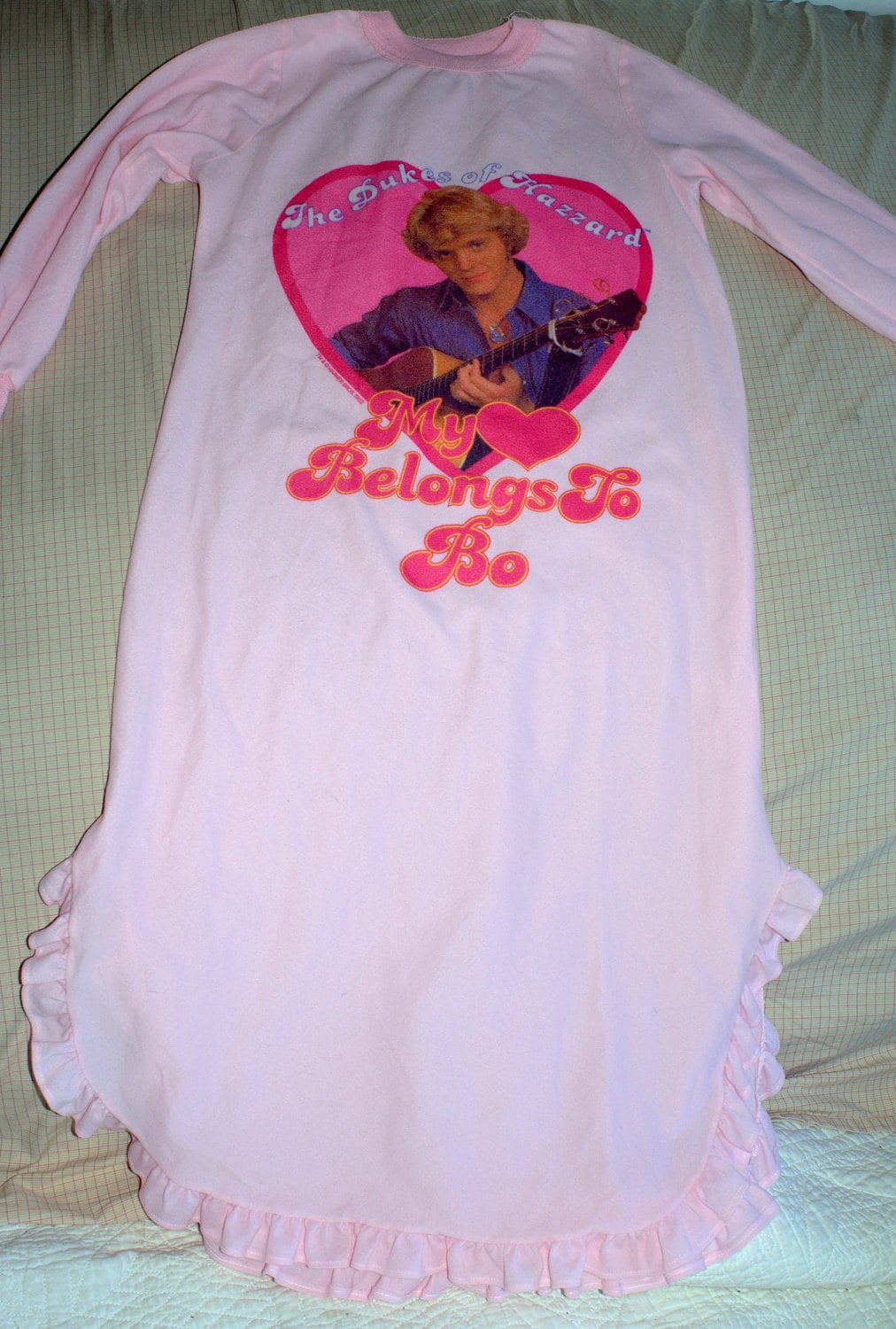 Vintage 1980s Pink DUKES OF HAZZARD Nightgown Child's or Womens' Small