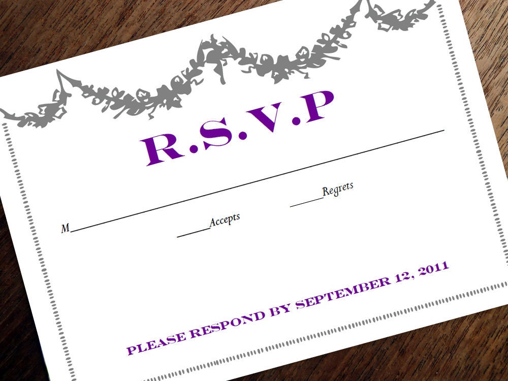 Printable Wedding Response Card Manor
