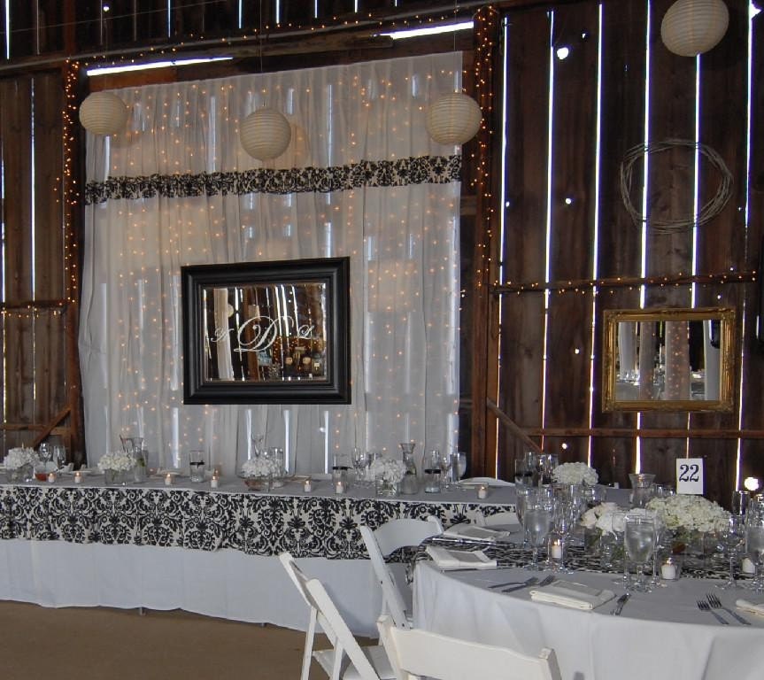 Wedding Drapes Ceiling drapes Head Table back drops cake table veils 