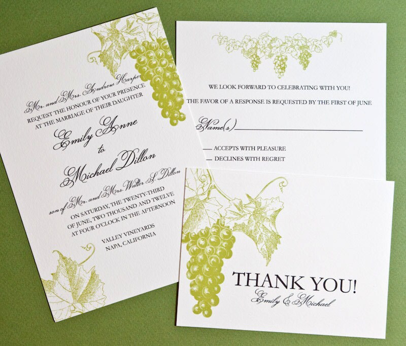 Printable Destination Wedding Invitation Wine Country Wedding