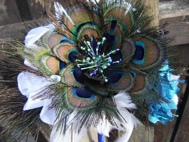 Peacock Feather Wedding Bridal Bouquet Handmade Flowers From ABespokeTouch