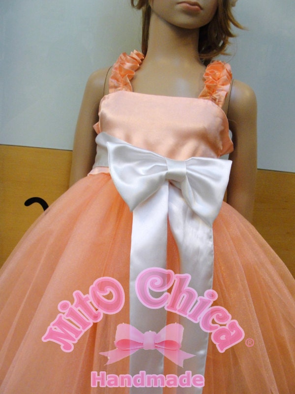 Flower Girl DressLight Orange Satin DressOrange WeddingHEIDISALE