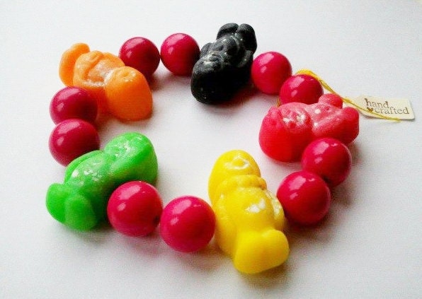 Bracelet JELLY BABIES Fimo Charms From SunshinejDesigns