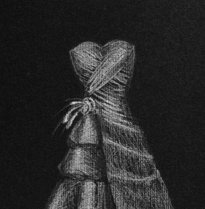 Custom Wedding Gown Sketch White Pencil From LittleWhiteDresses
