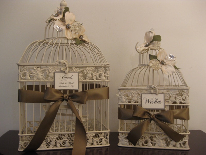 Vintage Style Set Of Bird Cages Wedding Card Holder Bird Cages Wedding 