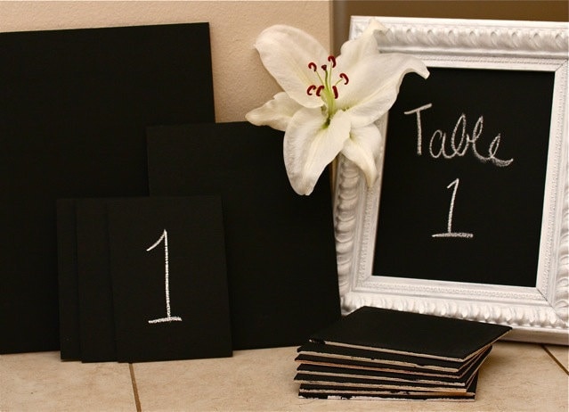 Table Number Chalkboard Frame Insert 11x14 Country Chic Decor for Weddings