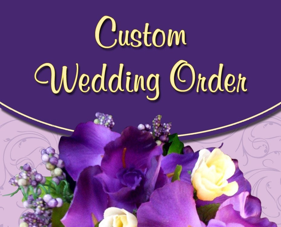 Wedding Flowers Custom Colors Oasis Sangria Tangerine Custom Deposit for 