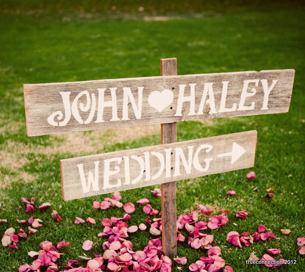 Wedding Signs Romantic Outdoor Weddings LARGE FONT Hand Painted Reclaimed