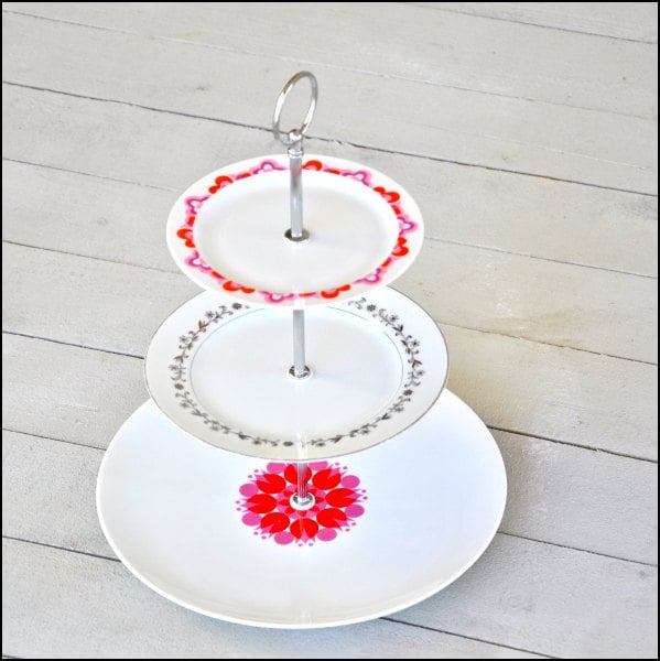 Tulips and Vines Cake Stand Unique Wedding Gift Set Dessert Display Tiered
