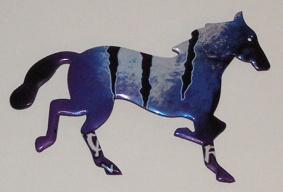 Horse Mustang Purple Blue Monster Energy Drink Soda Can Magnet