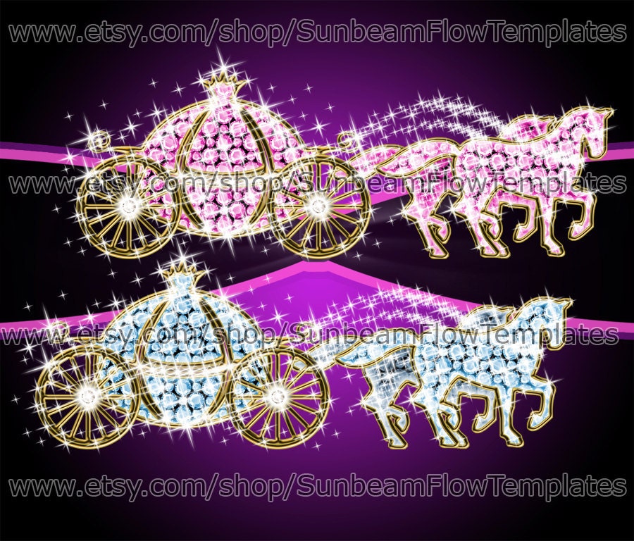 Cinderella wedding carriages 02 clip art PNG elements Digital girls Images 