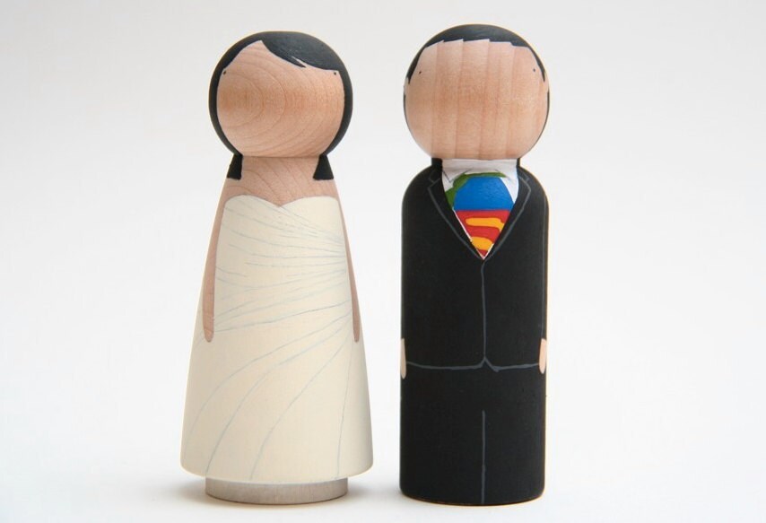 The Original Wooden Doll Custom Superman Wedding Cake Toppers Cruise Wedding
