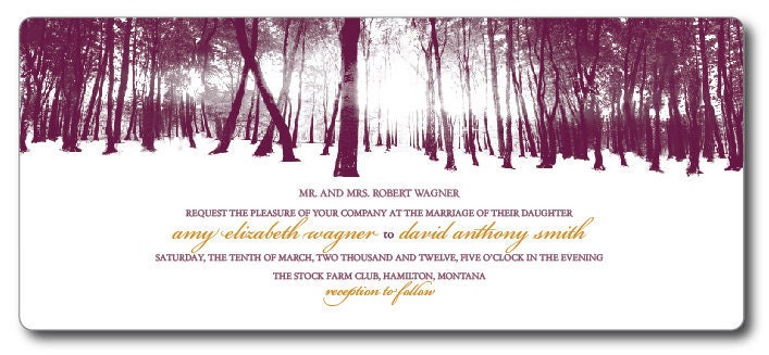 Enchanted Forest Wedding Invitation Set From ShindigShoppe