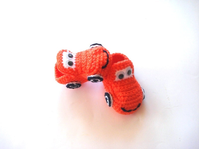 Orange Cars Baby Booties kids slippers baby slippers baby shoes 
