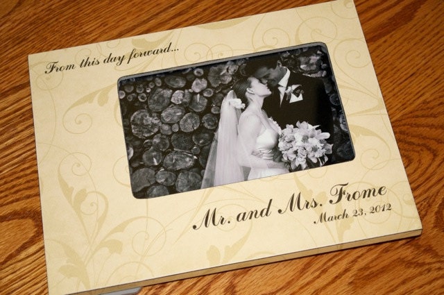 Personalized Wedding Picture Frame Mr and Mrs Anniversary Engagement Gift