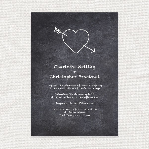 chalkboard wedding invitation printable file
