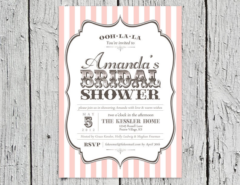 Vintage French Bridal Shower Invitation