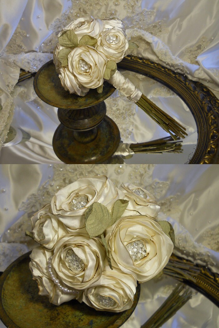 Wedding Bouquet from the Vintage Diamond Rosette Collection 