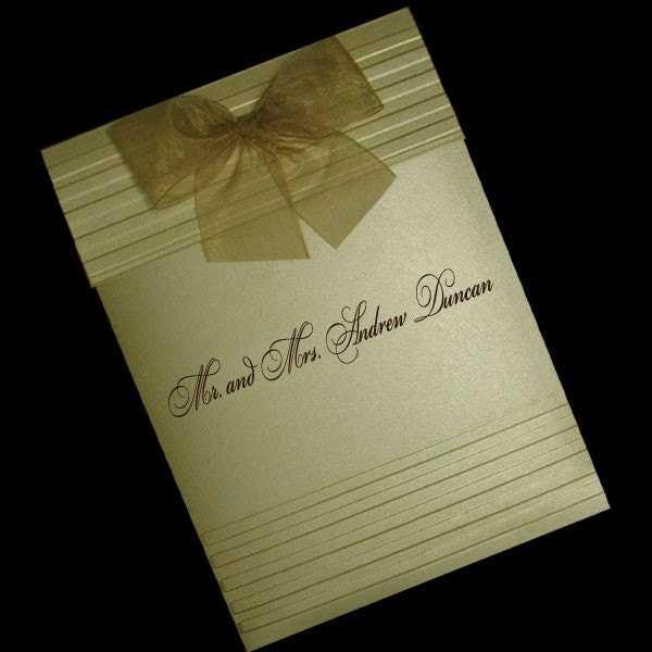 100 Shimmering Gold Wedding Invitations Customized Monogram 