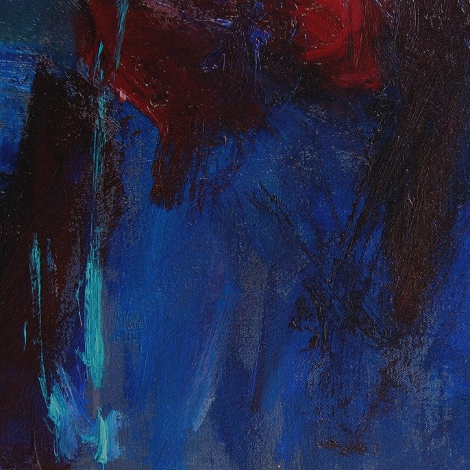 dark blue abstract painting