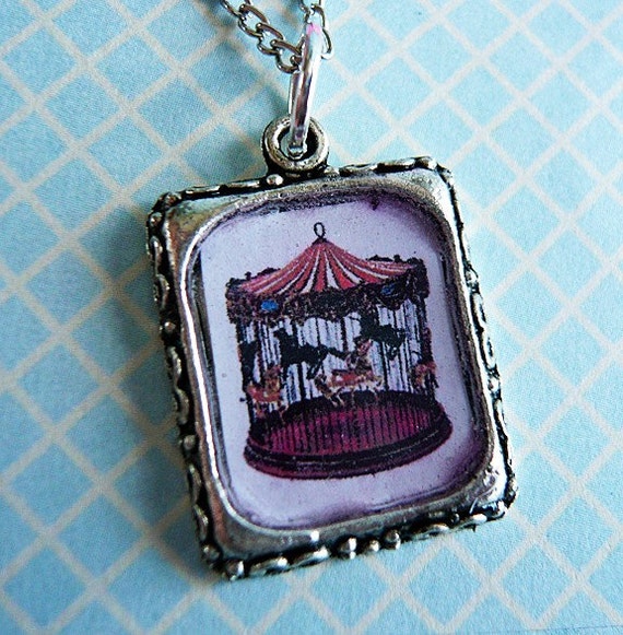 Whimsical Carousel Fair Ground Necklace by MaruMaru on Etsy