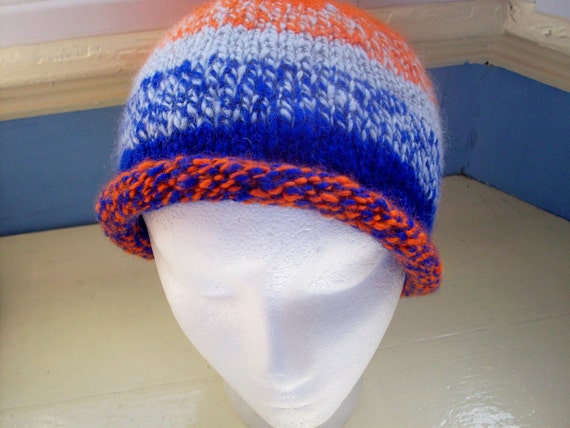 Handspun knit Merino beanie hat by SpinningStreak on Etsy