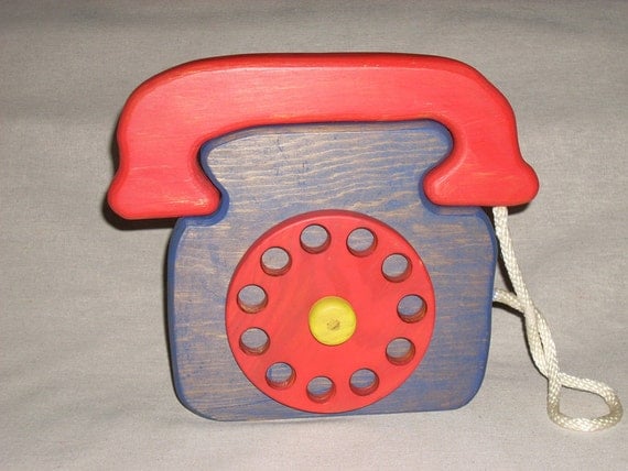 Wood Toy Telephone by acraftingheart on Etsy