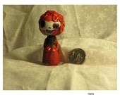 OOAK Crazy Red Wood Doll