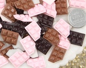 17mm Chocolate Bar Resin Cabochons - 8 pc set