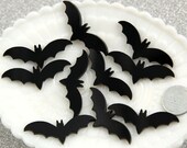 45mm Black Bats Acrylic or Resin Cabochons - 6 pc set