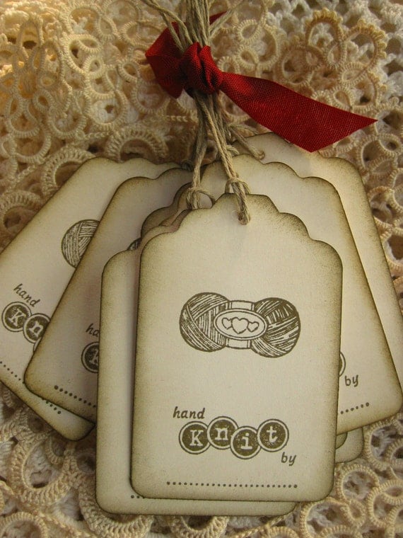 Hand Knit BY Hang Tags