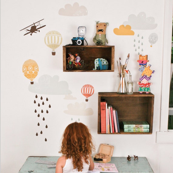 Up Up and Away - Reusable Fabric Wall Decals (not vinyl)