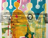 Contemporary Fine Art Monoprint : Road To Marrakesh (Arab Spring)