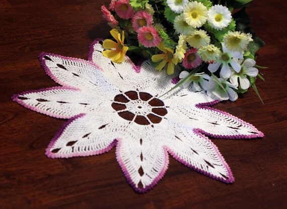 Crochet  white doily 1 by DoilyMania on Etsy