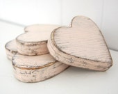 wooden hearts shabby chic pink cottage decor style wedding decor YOUR COLOR CHOICE