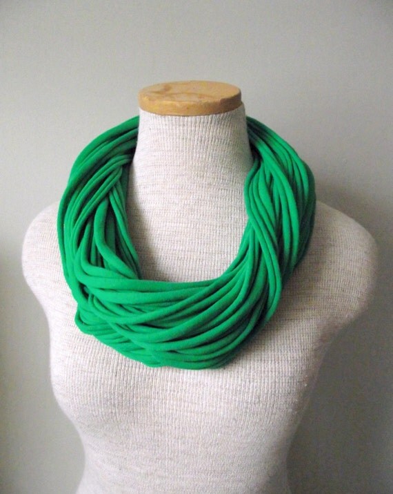 Jersey Tee Circle Scarf - Kelly Green - Emerald  by MegansMenagerie on Etsy