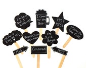 10 Chalkboard Photo Booth Props Speech Bubble Props Chalk board Photobooth Props Set of 10 Wedding Photo Props Decoration
