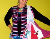Berry purple Hand painted Recycled cottoN Vest