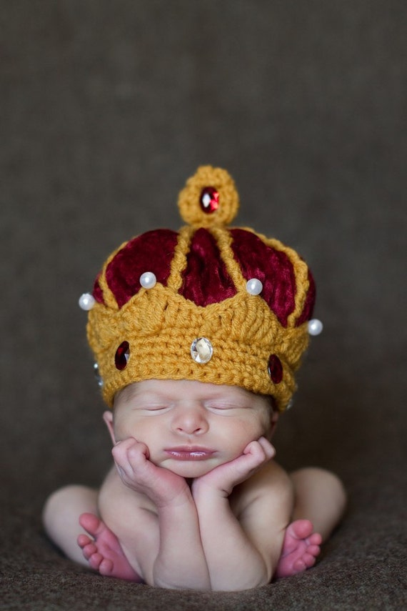 Crown Hat, Newborn King Crown Hat, Designer Custom Photo Props OOAK