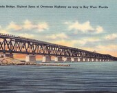 Vintage Unused Overseas Highway Bahia Honda Bridge Key West Florida Postcard (512)