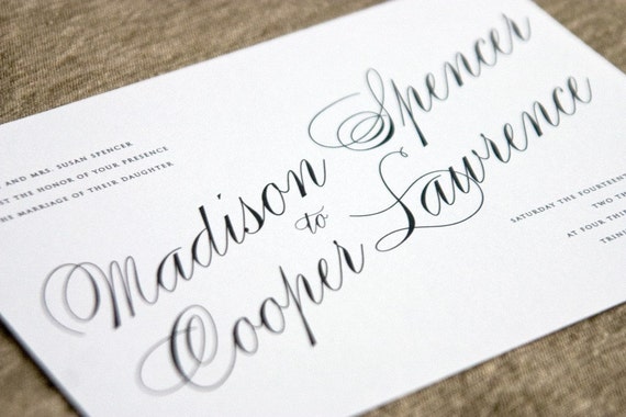 Astaire - Flat or Letterpress Wedding Invitation