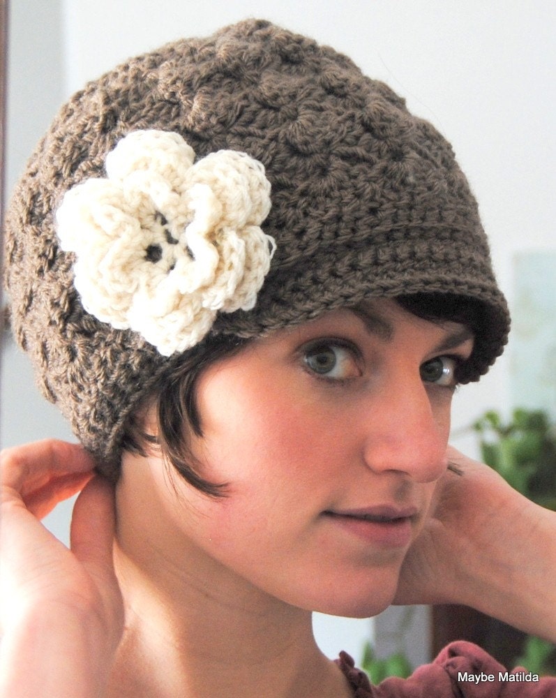 Crochet Brimmed Beanie from Maybe Matilda