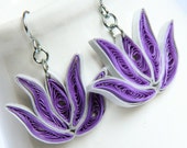 Lotus Earrings Purple and Silver Handmade with Niobium Earring Hooks Bridesmaid gift  Eco Friendly Earrings / Artisan Jewelry