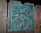Wall Decor / Turquoise , Red / Metal Wall Decor / Wall Hanging / Shabby Chic Decor