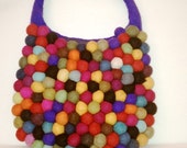 Gumball Felt Bag with Purple Strap by YUMMI  fun colorful clutch purse blue red purple black messenger