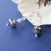 White and pewter crystal glass beaded dangle earrings Silver Spray