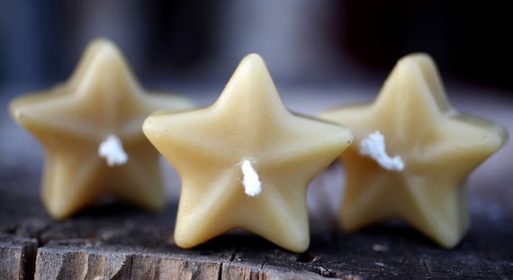 Beeswax Candles -Floating Stars - 3 pack