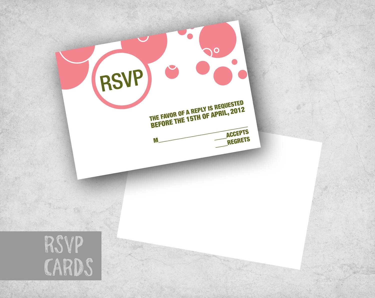 Modern RSVP Cards Response Cards Style PIL013 by PaperInkLove